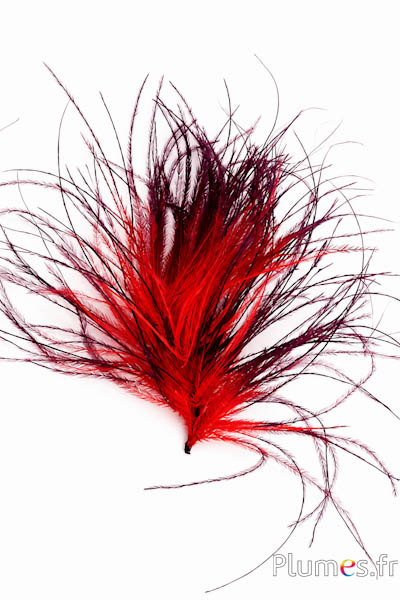 Struisvogel lont zonder hart - 10 cm - rood-koffie
